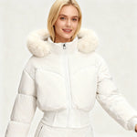Veste Courte Élégante avec Capuche Amovible pour Femmes - Emilia Lane