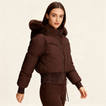 Veste Courte Élégante avec Capuche Amovible pour Femmes - Emilia Lane