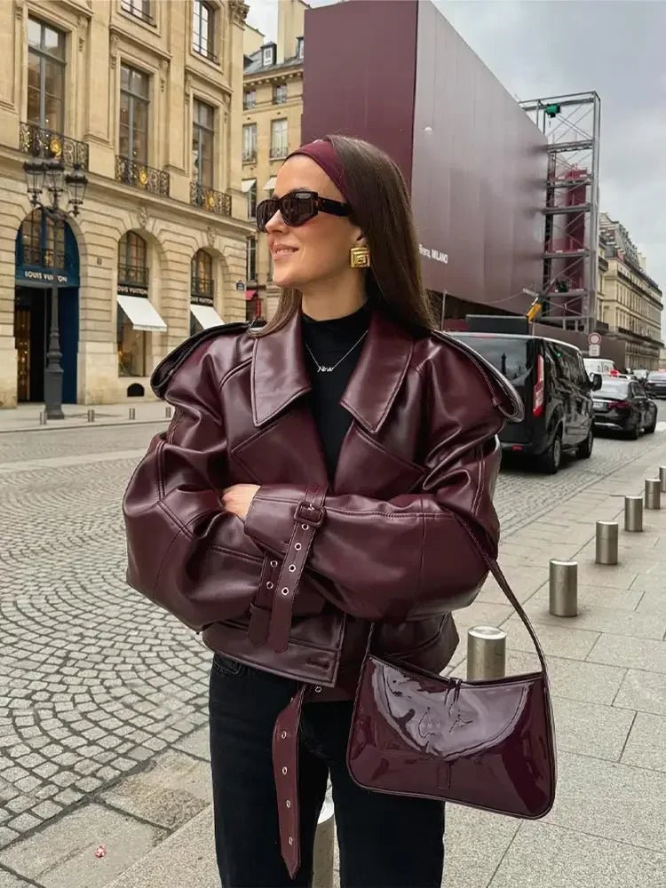 Veste courte en cuir synthétique pour Femme - Emilia Lane