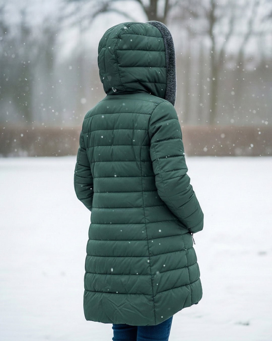 Veste d'hiver matelassée avec capuche pour femmes - Emilia Lane