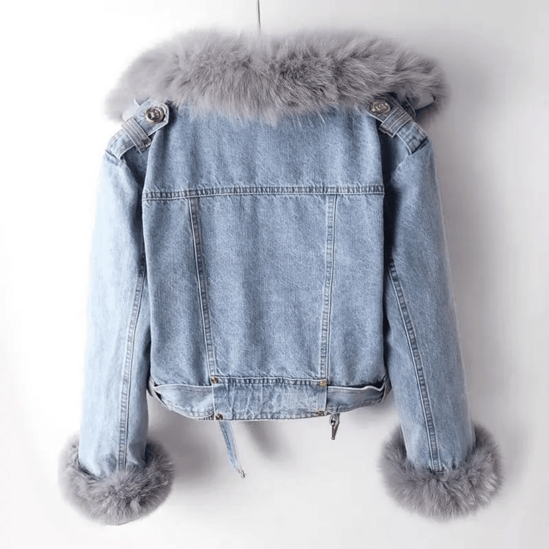 Veste en Denim Doublée de Fausse Fourrure pour Femme - Emilia Lane