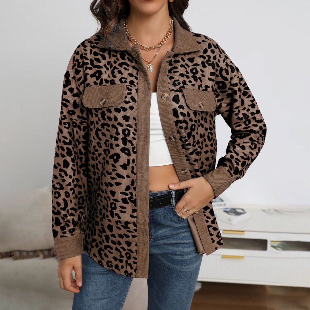 Veste Longue Imprimée Léopard pour Femmes - Emilia Lane