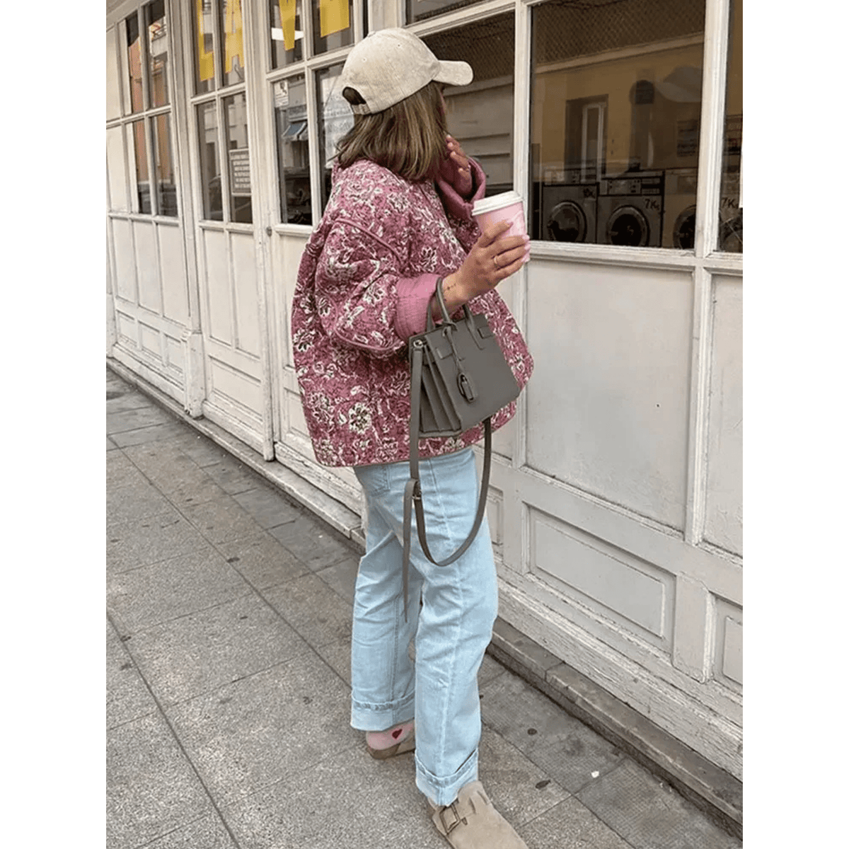 Veste Matelassée Oversize Fleurie pour Femme - Emilia Lane