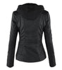 Veste Motard à Capuche en Simili Cuir pour Femme - Emilia Lane
