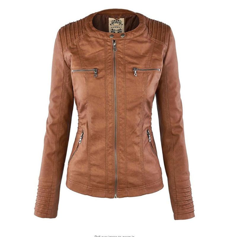 Veste Motard à Capuche en Simili Cuir pour Femme - Emilia Lane