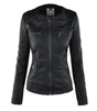 Veste Motard à Capuche en Simili Cuir pour Femme - Emilia Lane