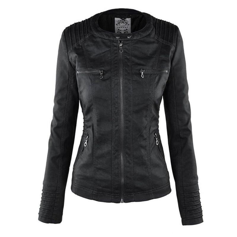 Veste Motard à Capuche en Simili Cuir pour Femme - Emilia Lane