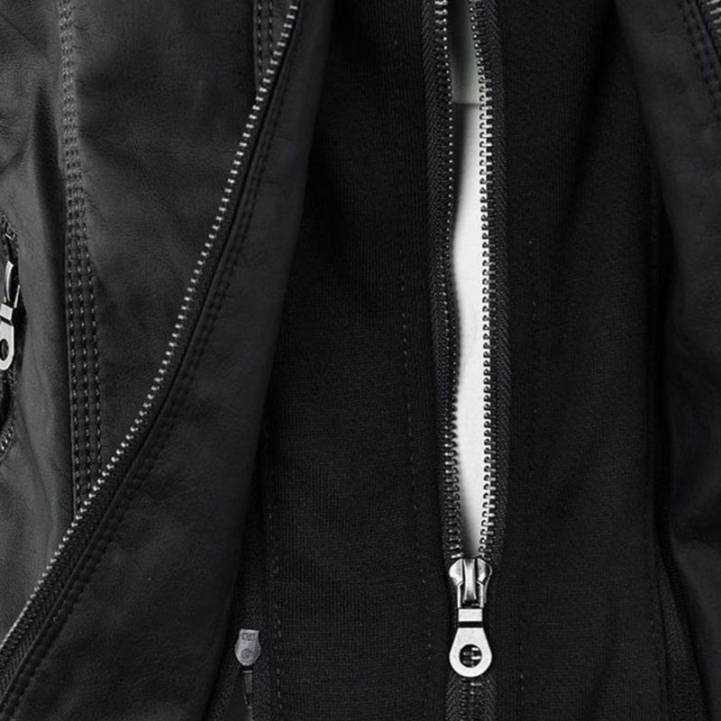 Veste Motard à Capuche en Simili Cuir pour Femme - Emilia Lane