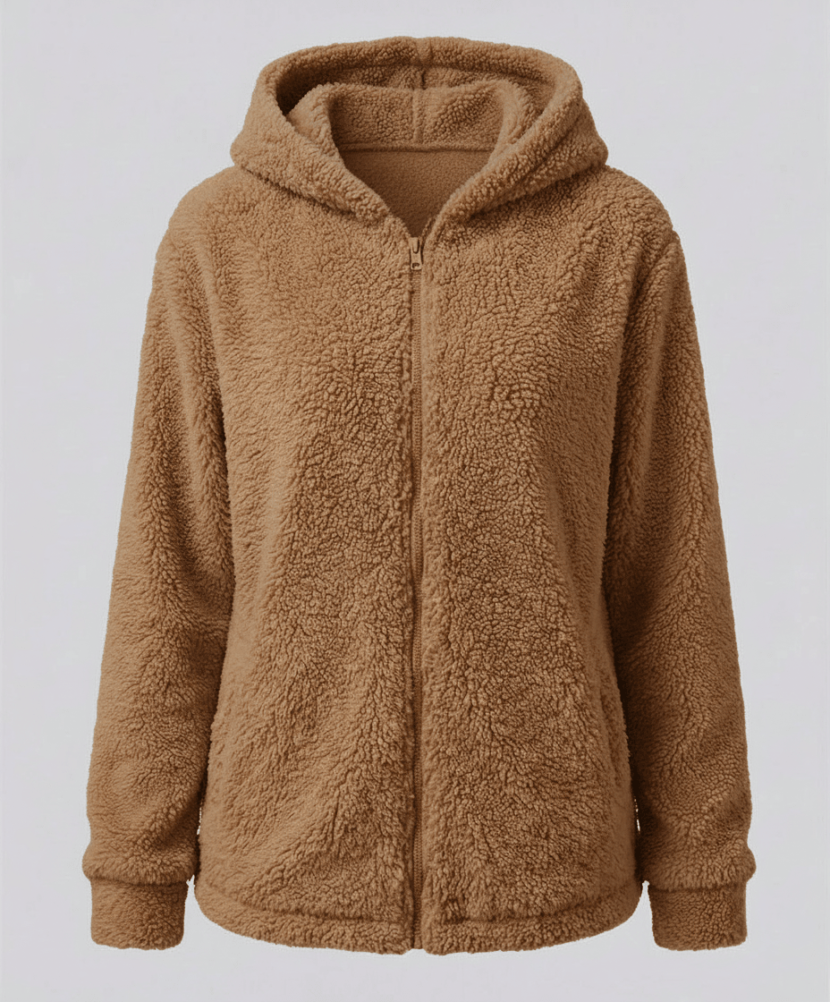 Veste Polaire Teddy à Capuche pour Femme - Emilia Lane