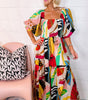 Robe Maxi Boho à Encolure Carrée pour Femmes