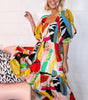 Robe Maxi Boho à Encolure Carrée pour Femmes
