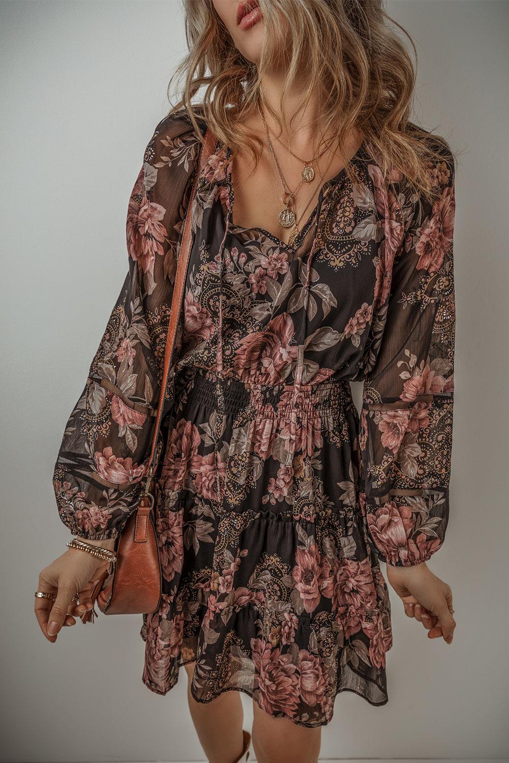 Robe Vintage à Imprimé Floral pour Femmes