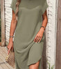 Robe T-Shirt en Tricot Waffle avec Fentes Latérales