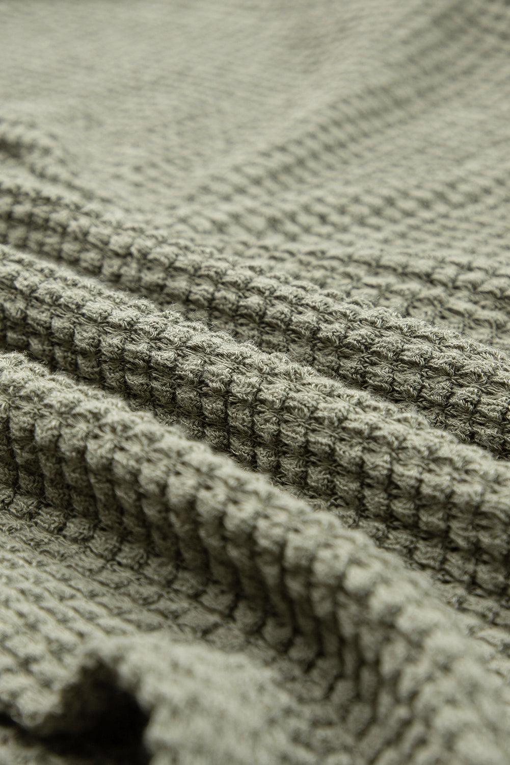 Robe T-Shirt en Tricot Waffle avec Fentes Latérales