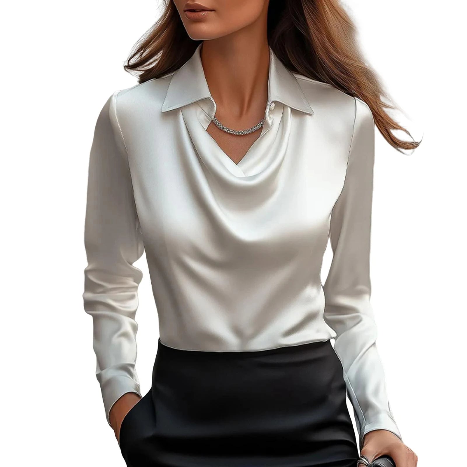 Blouse satinée pour femmes