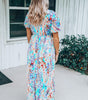 Robe Portefeuille Décolleté en V Imprimé Floral pour Femmes