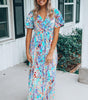 Robe Portefeuille Décolleté en V Imprimé Floral pour Femmes