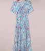 Robe Portefeuille Décolleté en V Imprimé Floral pour Femmes