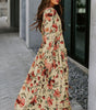 Robe Maxi Superposée en Imprimé Lotus Sauvage