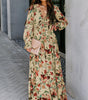 Robe Maxi Superposée en Imprimé Lotus Sauvage