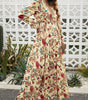 Robe Maxi Superposée en Imprimé Lotus Sauvage