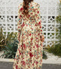 Robe Maxi Superposée en Imprimé Lotus Sauvage