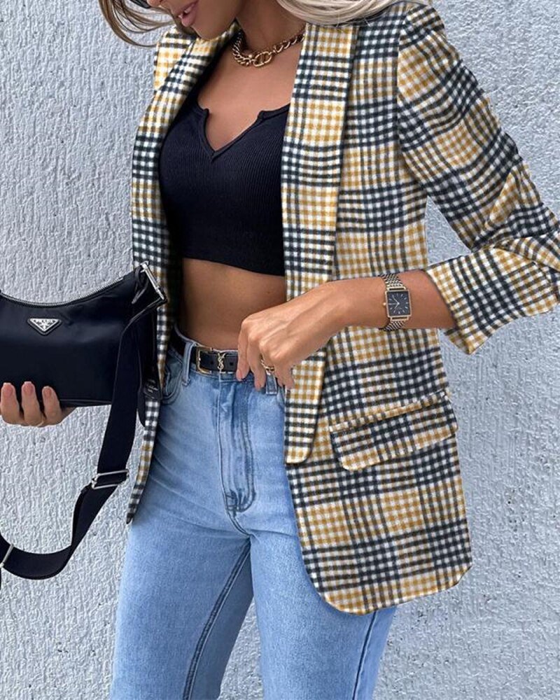 Blazer Ajusté à Manches Longues pour Femmes
