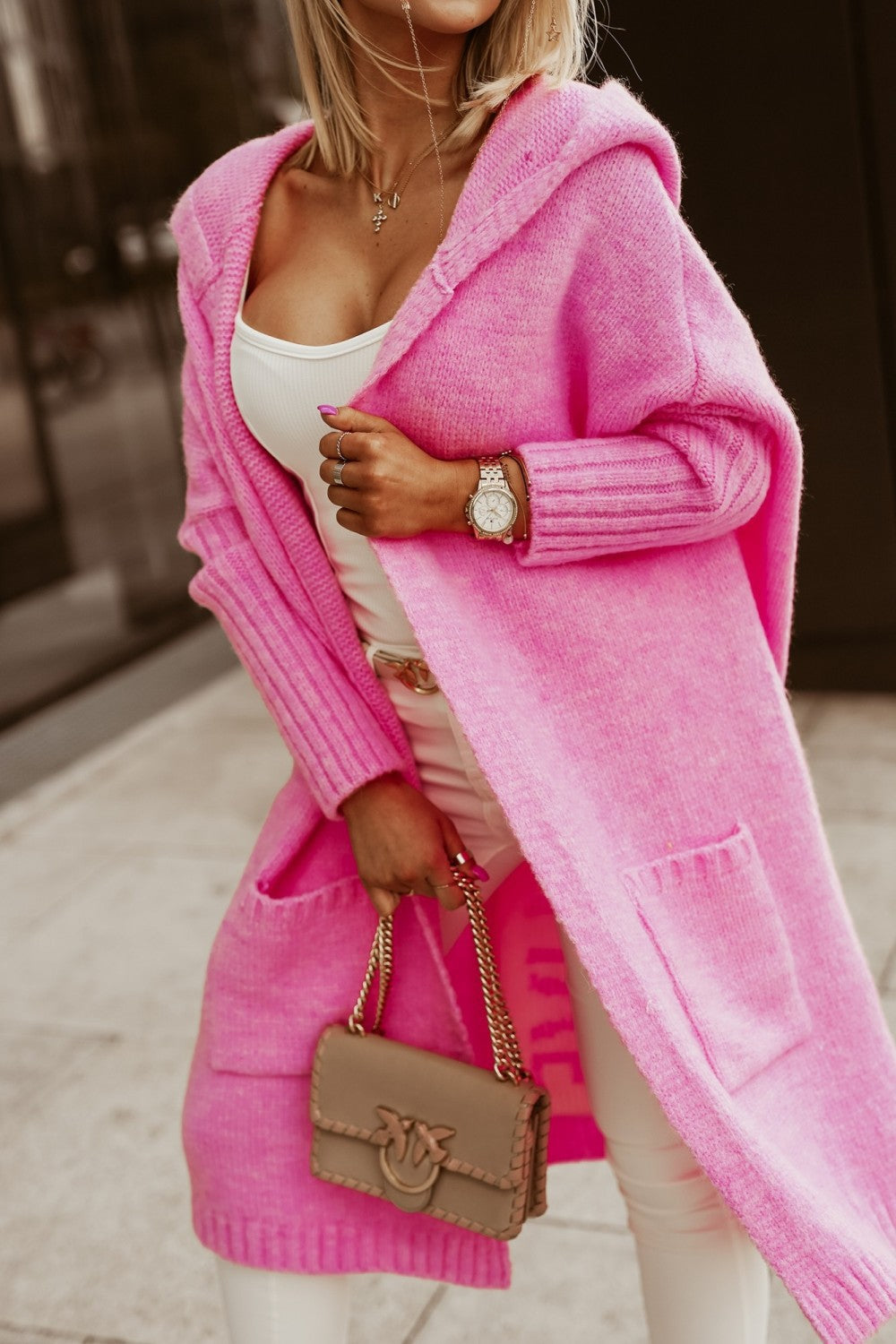 Manteau Long Tendance à Manches Longues pour Femmes