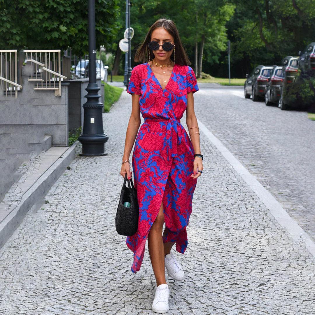 Robe d'Été Imprimée Floral pour Femmes