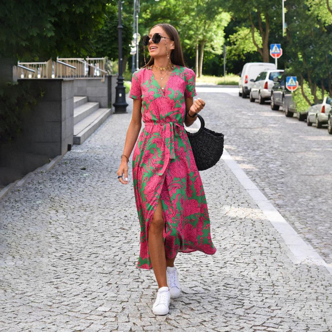 Robe d'Été Imprimée Floral pour Femmes