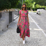 Robe d'Été Imprimée Floral pour Femmes