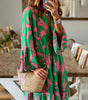 Robe d'Été à Motif Tropical pour Femmes