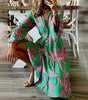 Robe d'Été à Motif Tropical pour Femmes