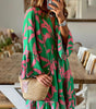 Robe d'Été à Motif Tropical pour Femmes