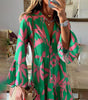 Robe d'Été à Motif Tropical pour Femmes