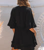 Robe Mini Babydoll Noire pour Femmes