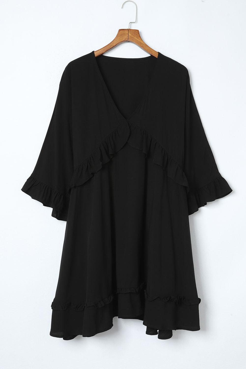 Robe Mini Babydoll Noire pour Femmes