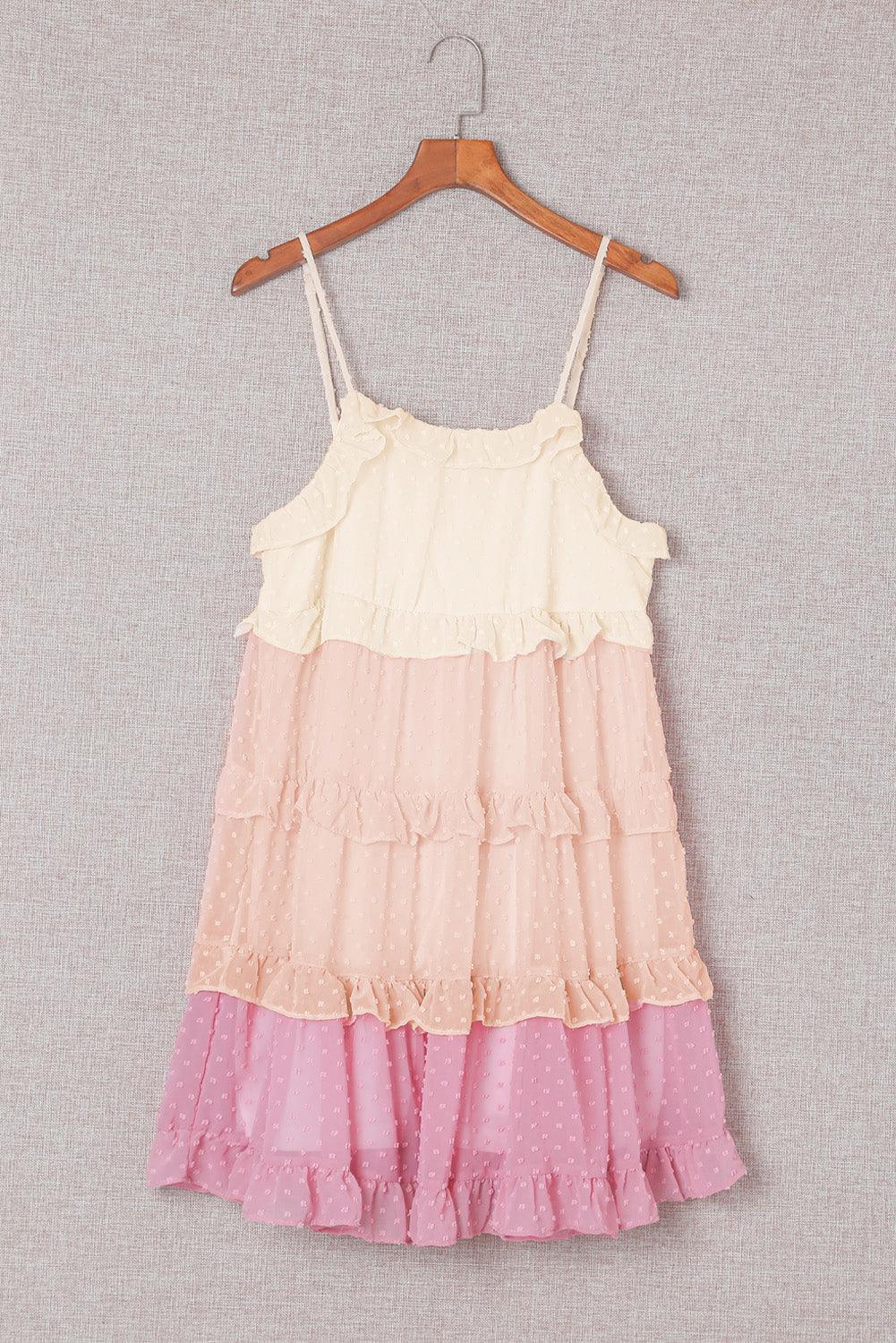 Robe Mini Volante à Pois Suisses pour Femmes