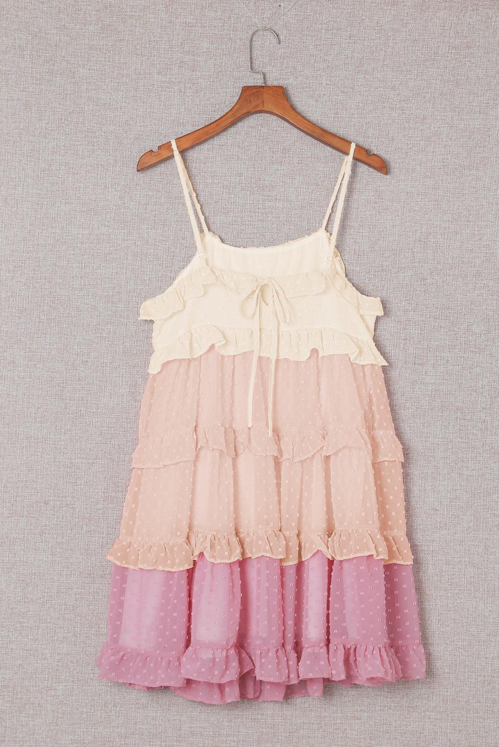 Robe Mini Volante à Pois Suisses pour Femmes
