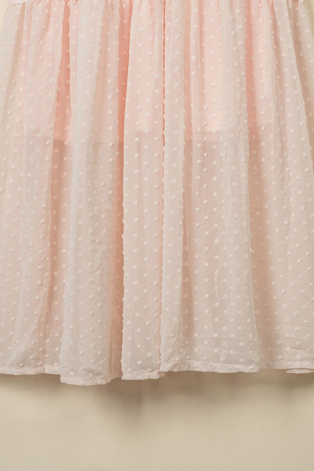 Robe Maxi à Pois Suisses et Dentelle pour Femmes